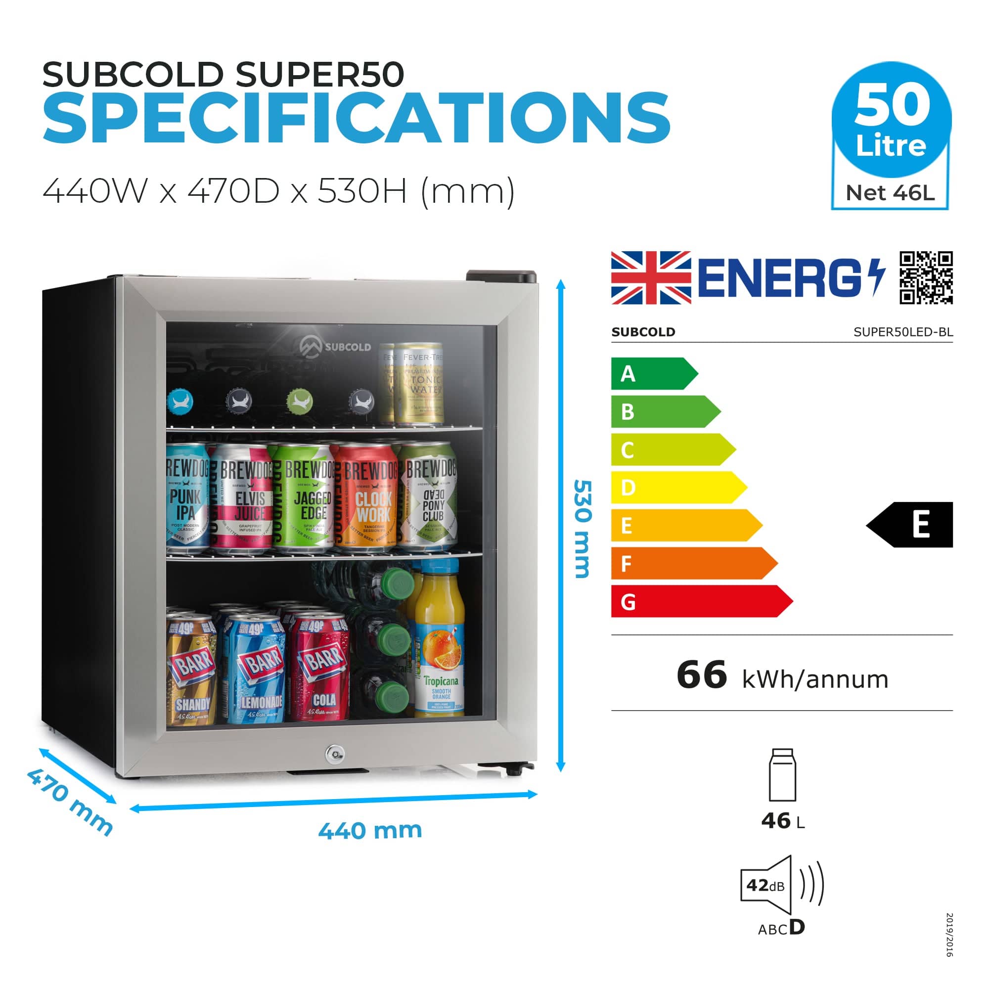 Beer Fridge Subcold Super50 LED Beer Fridge