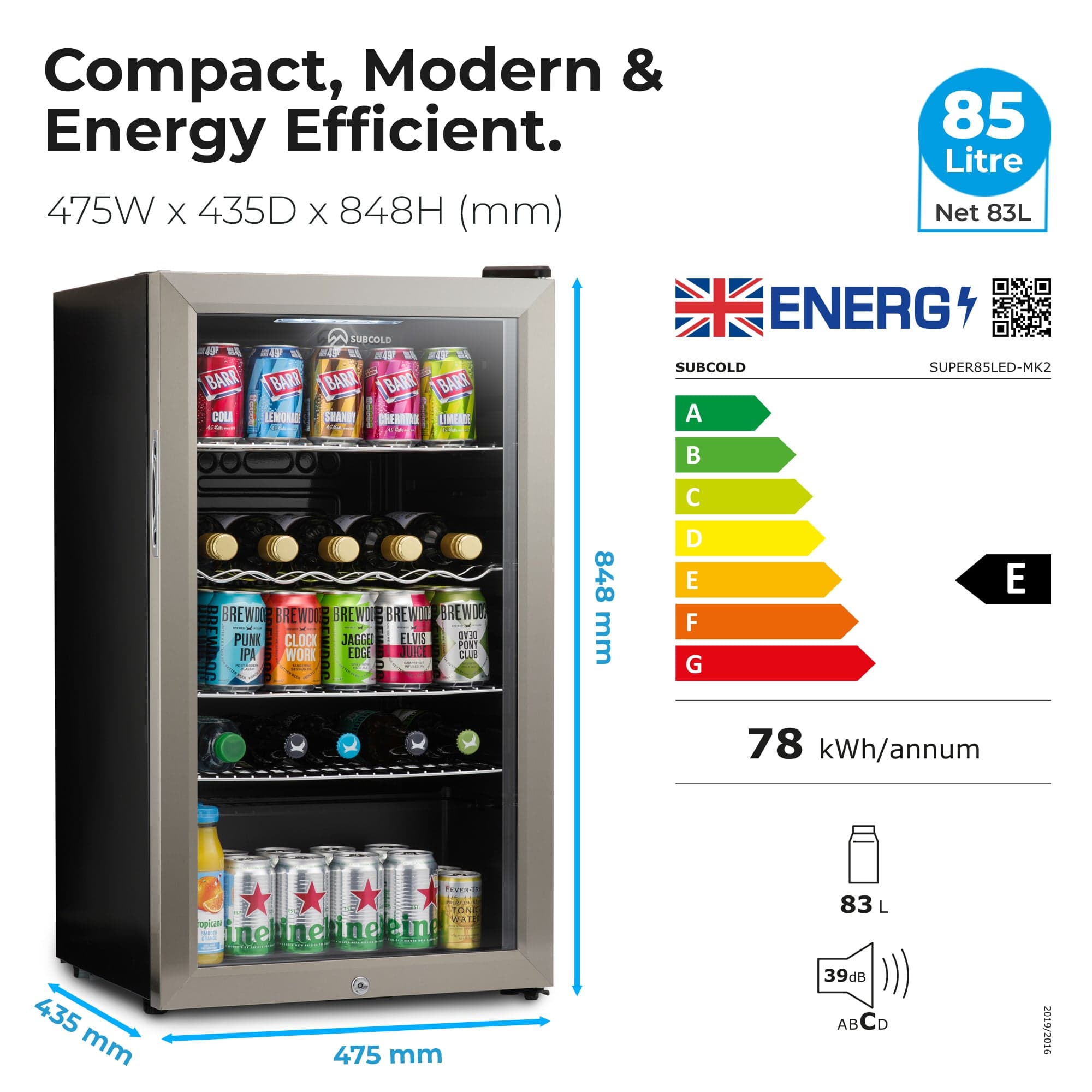 Beer Fridge Subcold Super85 LED Beer Fridge