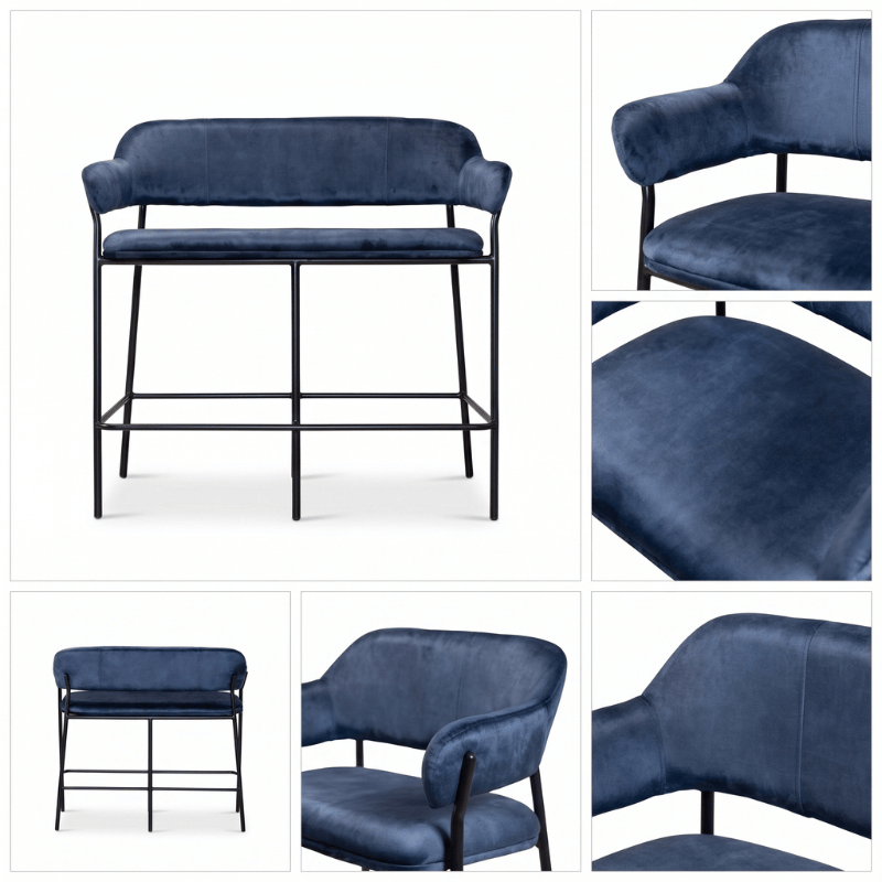 bench Bloomsbury Velvet Two-Seater Stool Bench