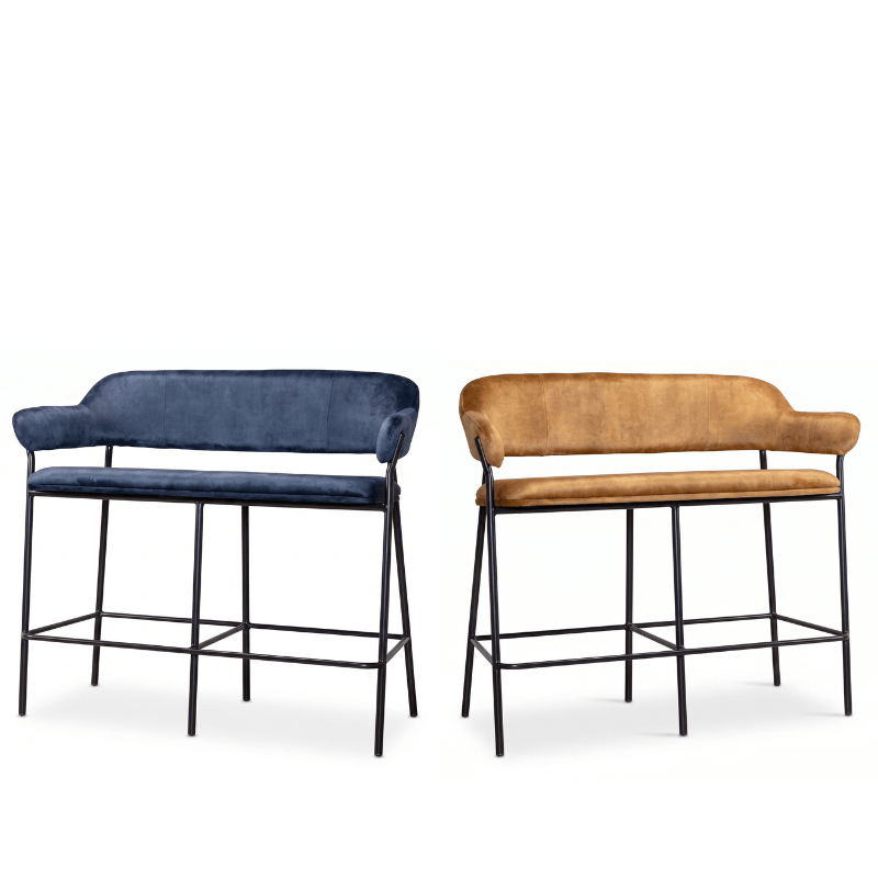 bench Bloomsbury Velvet Two-Seater Stool Bench