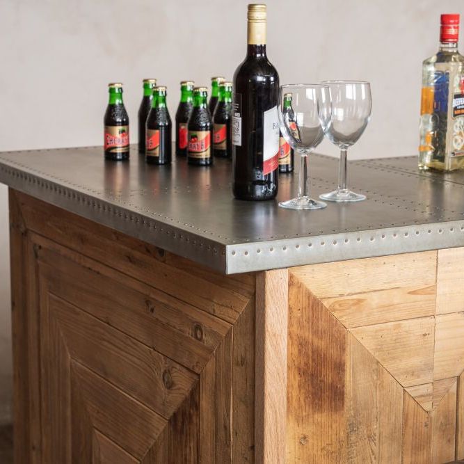 Chevron Reclaimed Pine Modular Bar