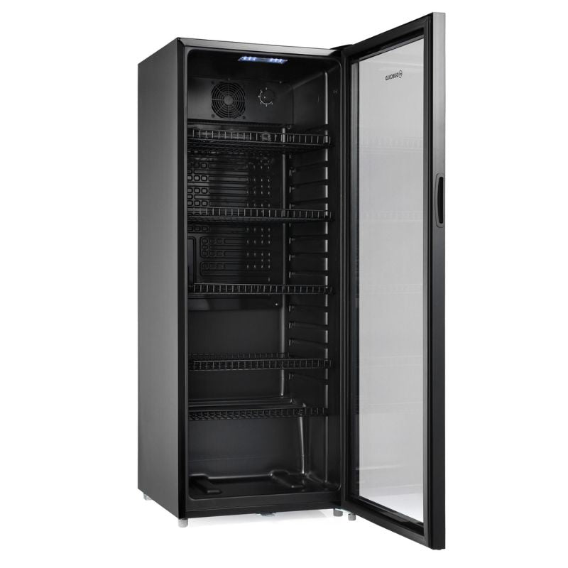 Beverage & Wine Cooler Maxi 250 Tall LED Drinks Fridge - Black