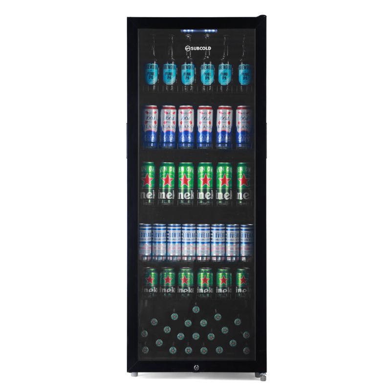Beverage & Wine Cooler Maxi 250 Tall LED Drinks Fridge - Black