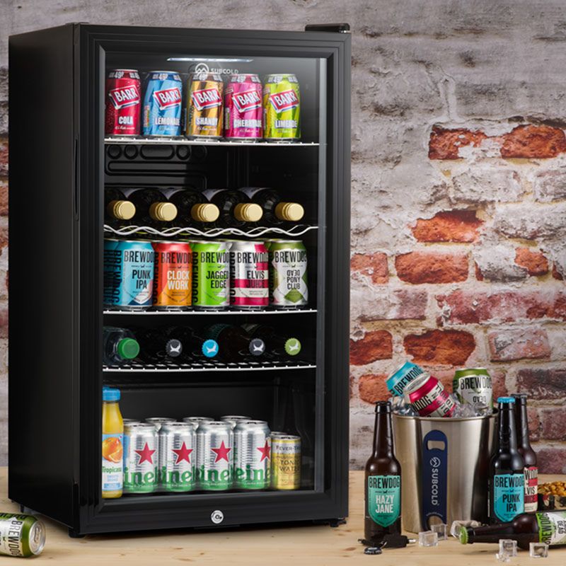 Beverage & Wine Cooler Subcold Super 85 LED Beer Fridge – Black