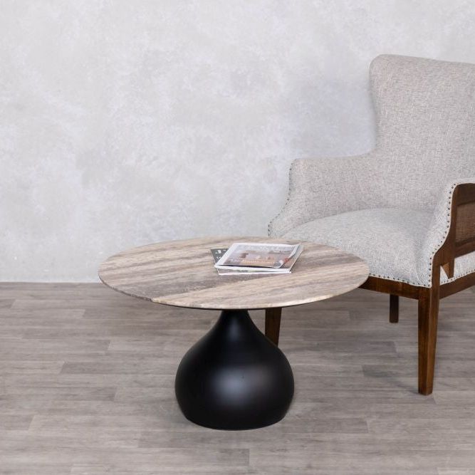 Bicester Coffee Table with Travertine Top