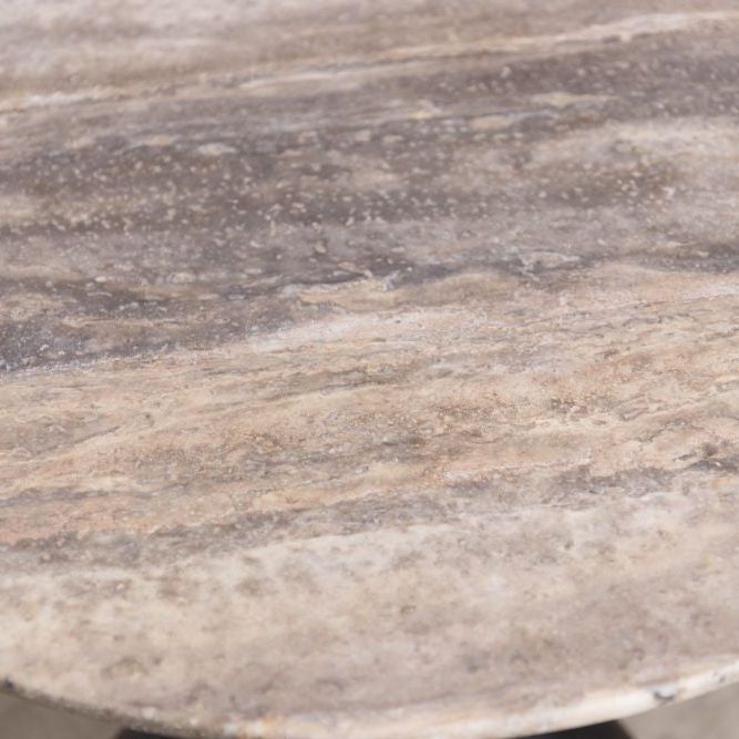 Bicester Side Table with Grey Travertine Top