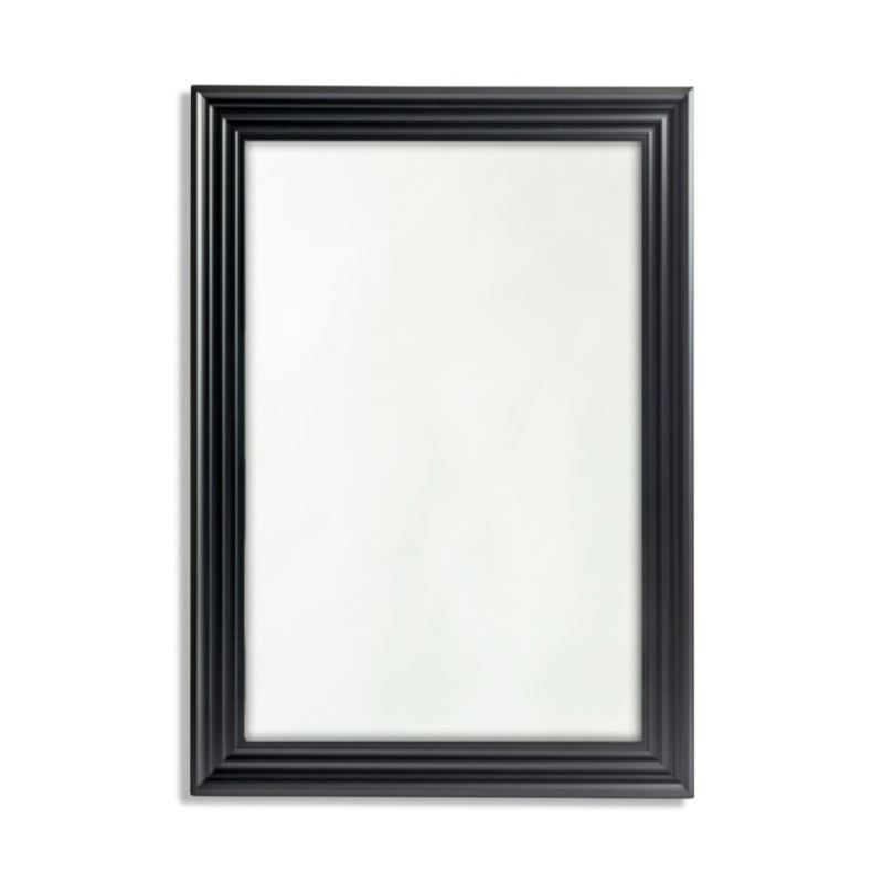 Blackpool Mirror Large Matt Black Step-Framed Blackpool Mirror