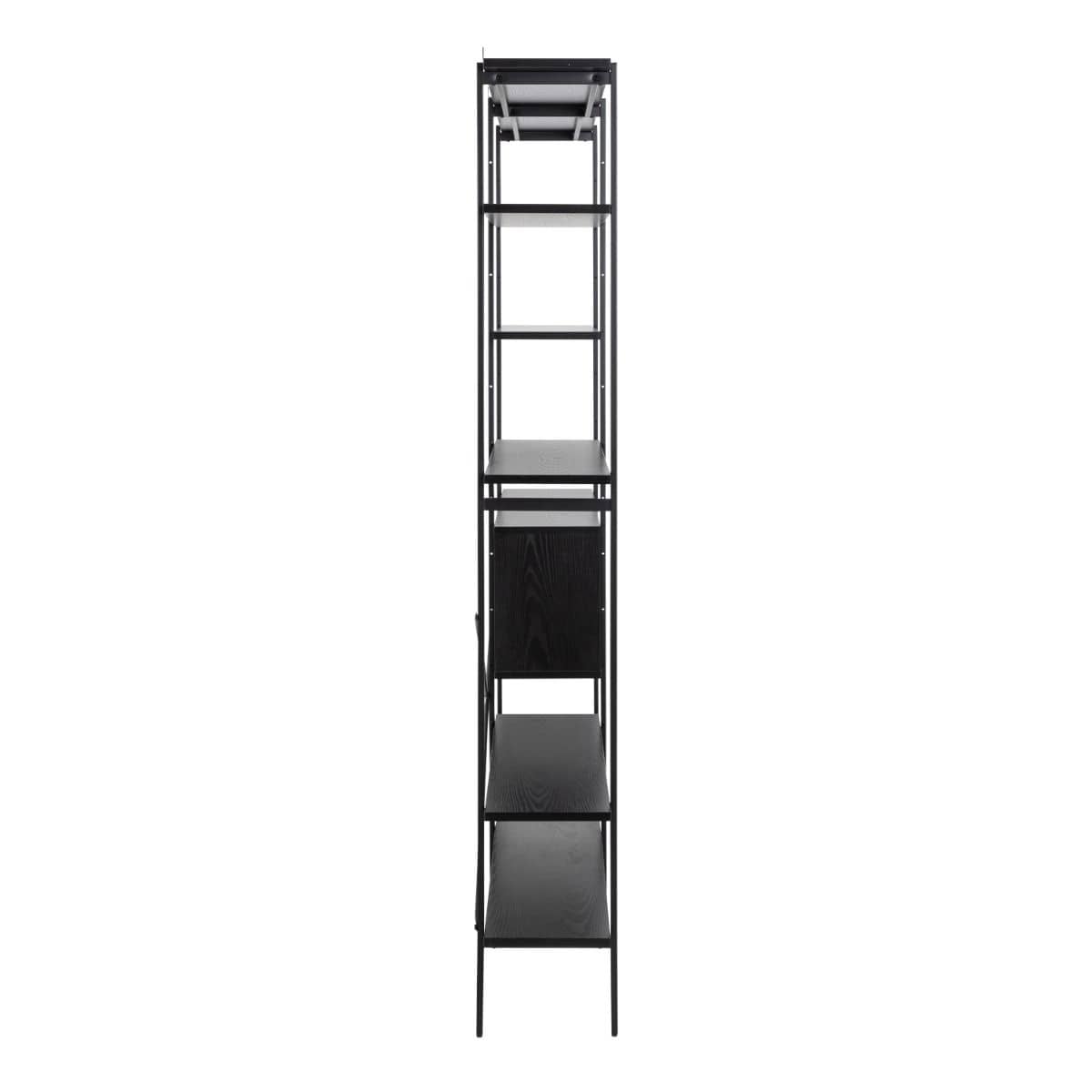 Bookcase Angus Bookcase with 1 Sliding Door & 5 Shelves in Black