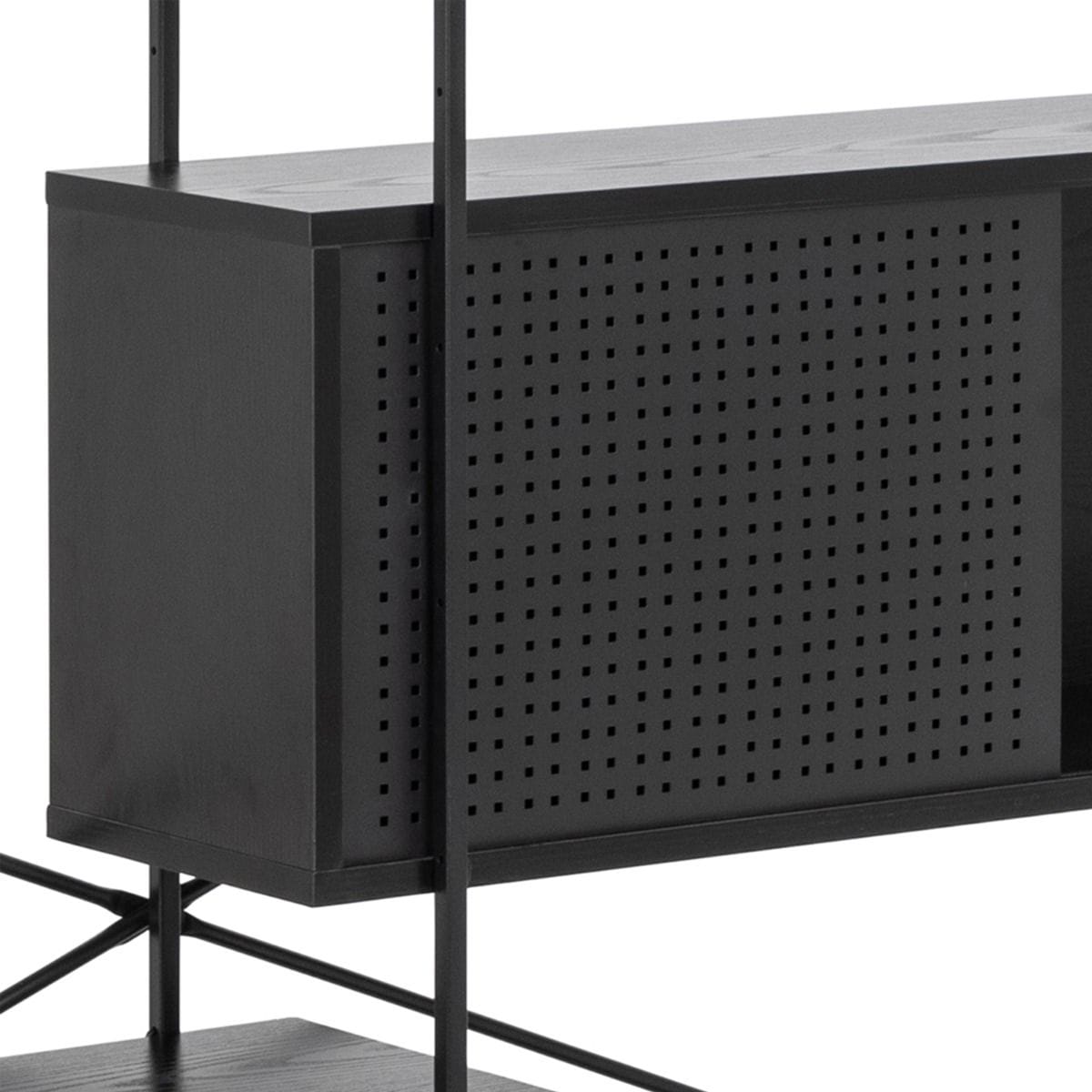 Bookcase Angus Bookcase with 1 Sliding Door & 5 Shelves in Black