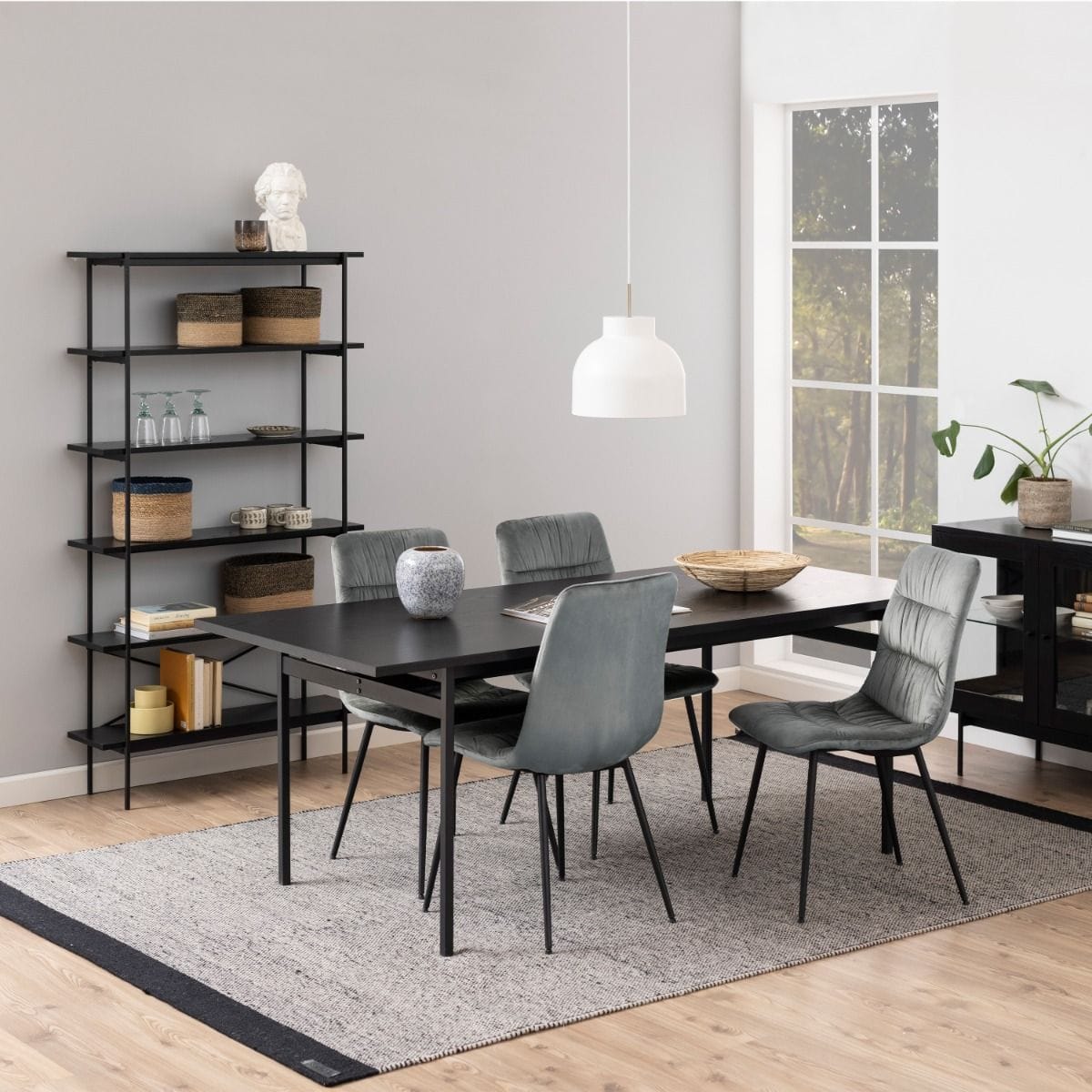 Bookcase Angus Bookcase with 5 Shelves in Black