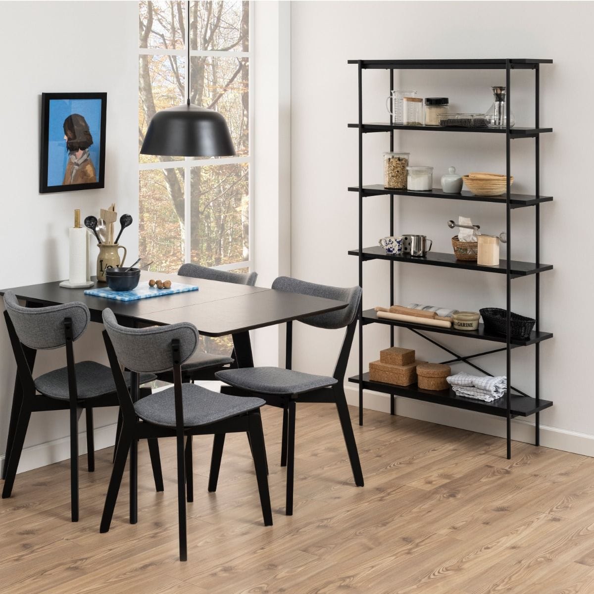 Bookcase Angus Bookcase with 5 Shelves in Black