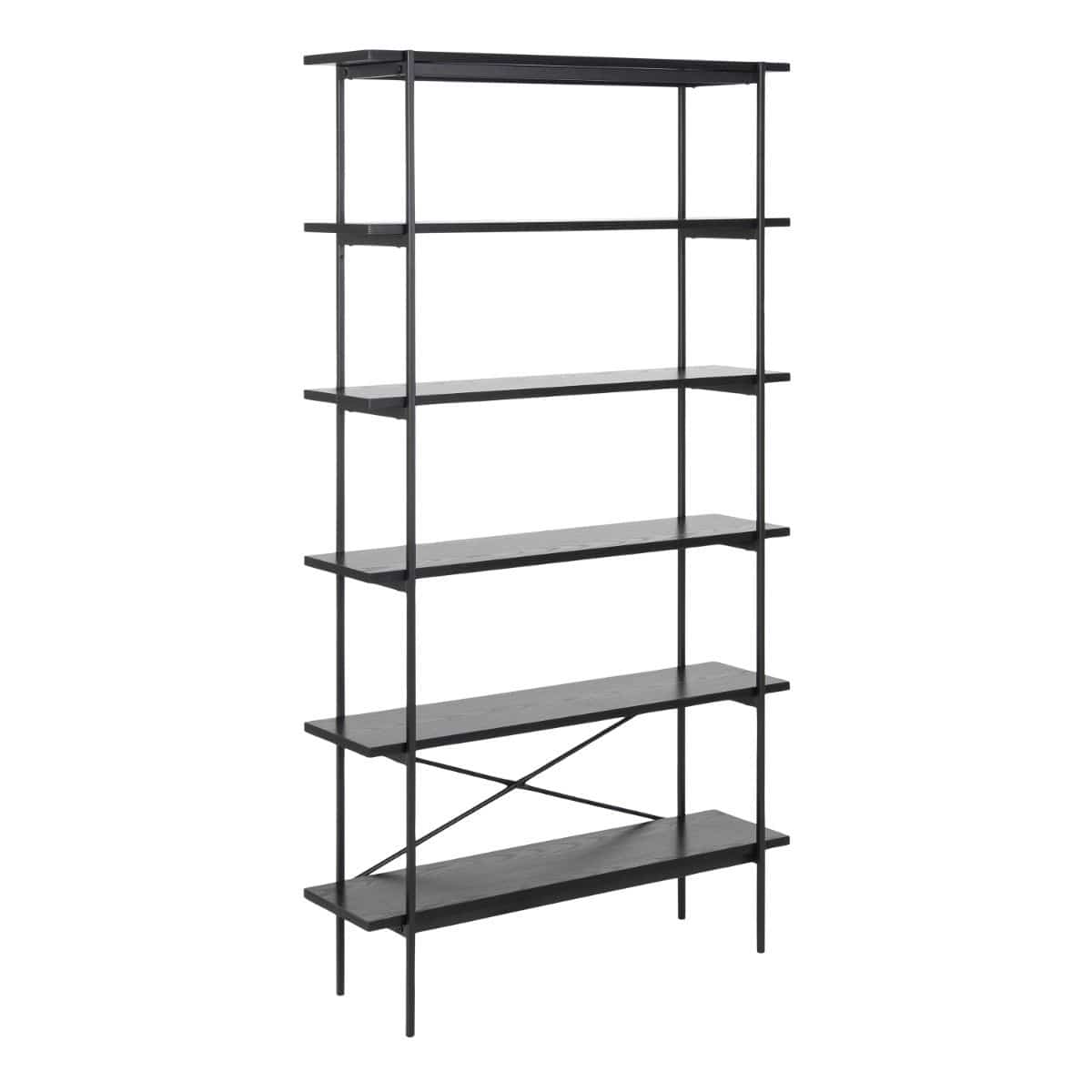 Bookcase Angus Bookcase with 5 Shelves in Black