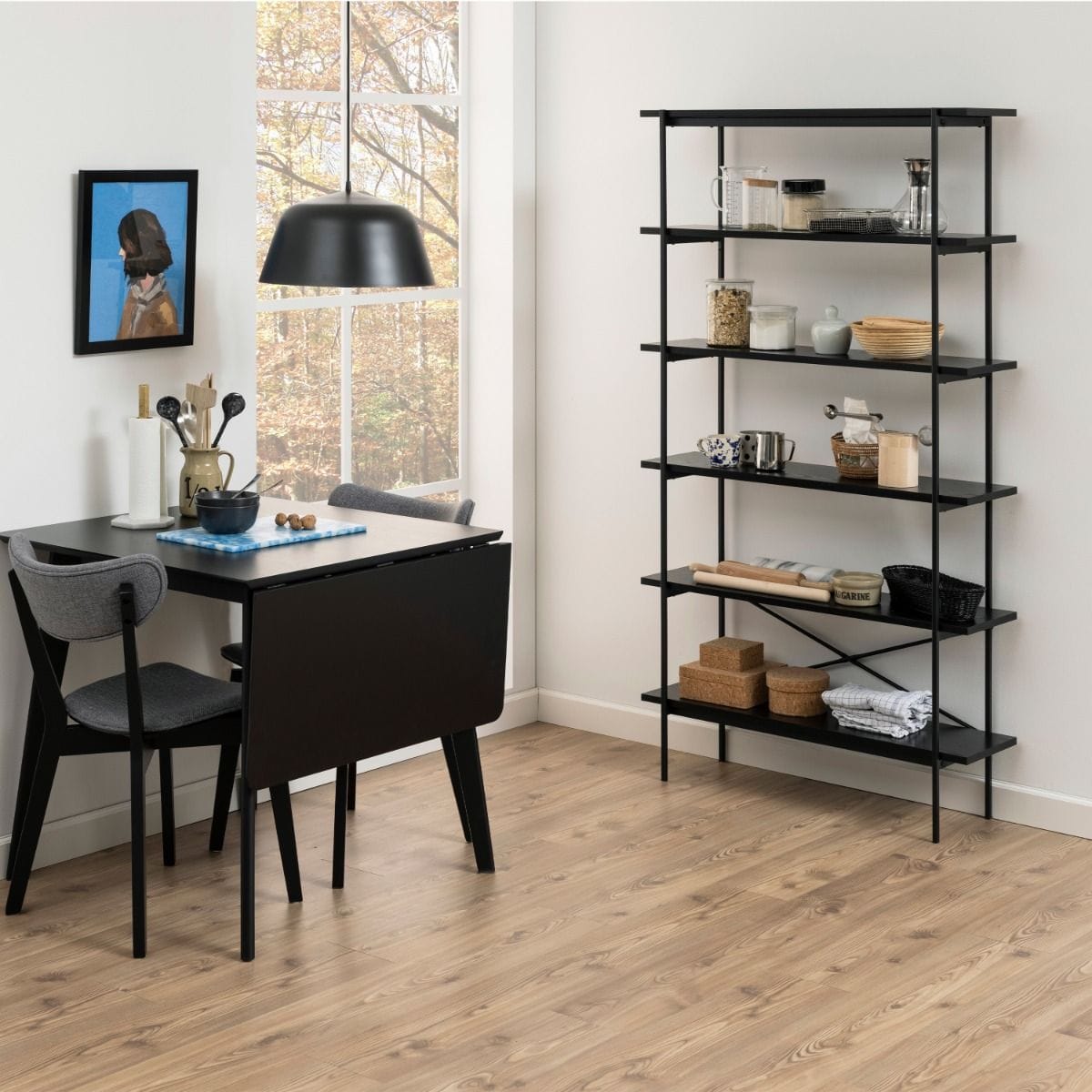 Bookcase Angus Bookcase with 5 Shelves in Black