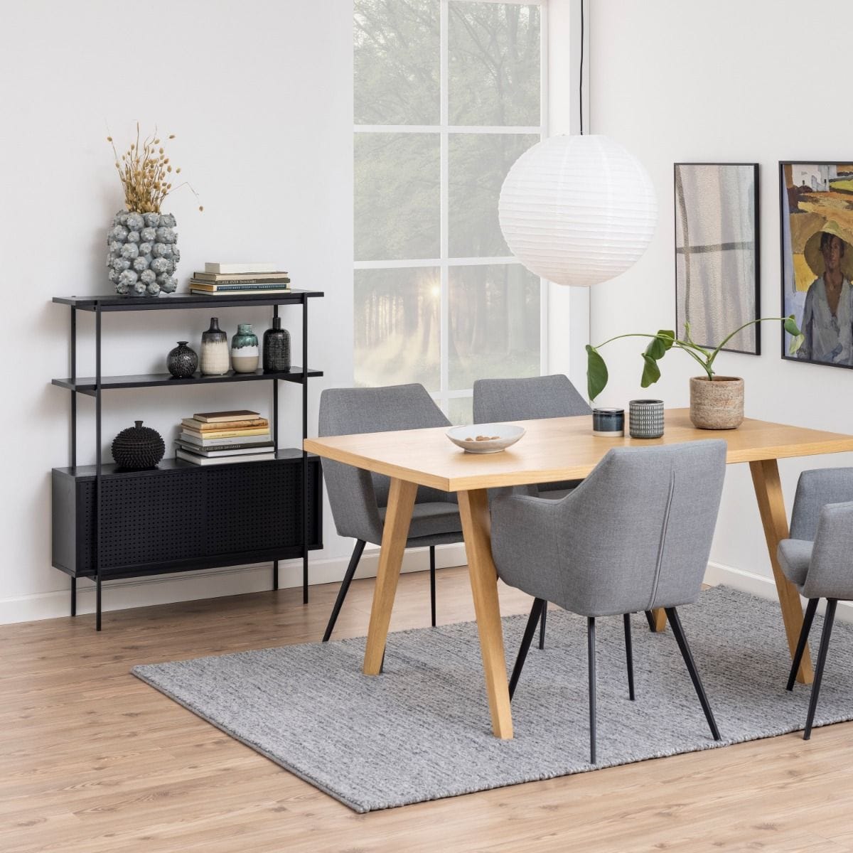 Bookcase Angus Small Bookcase with 2 Sliding Doors in Black