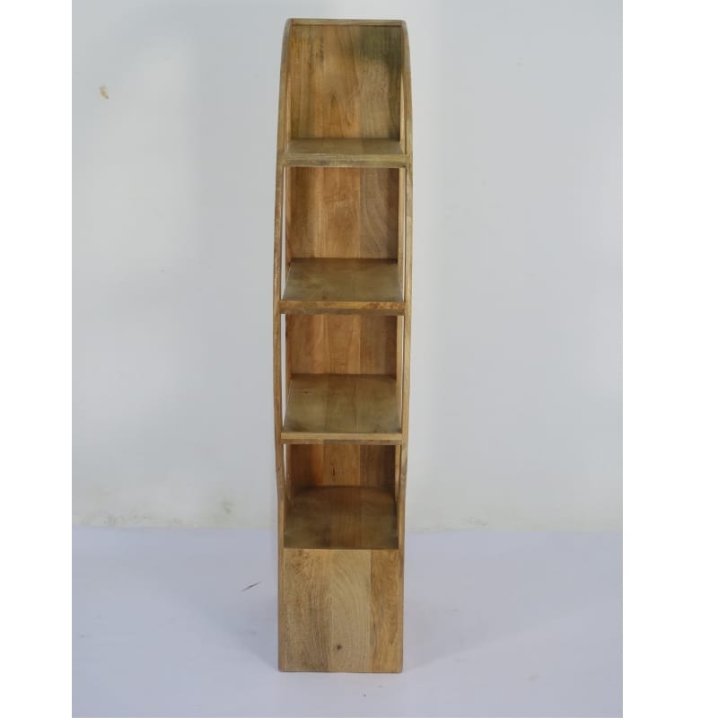 Bookcase Indali D-Shape Mango Wood Bookshelf