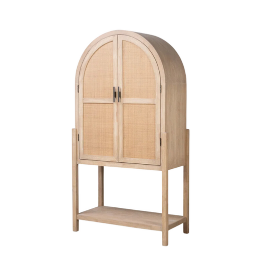 Arched Rattan Drinks Cabinet
