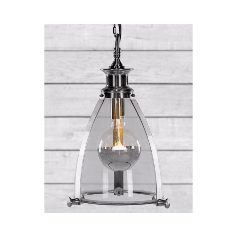 Ceiling Light Chrome and Glass Lantern Ceiling Light