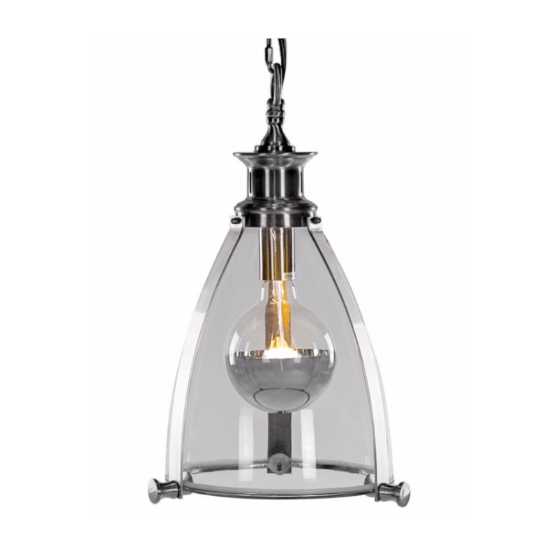 Ceiling Light Chrome and Glass Lantern Ceiling Light