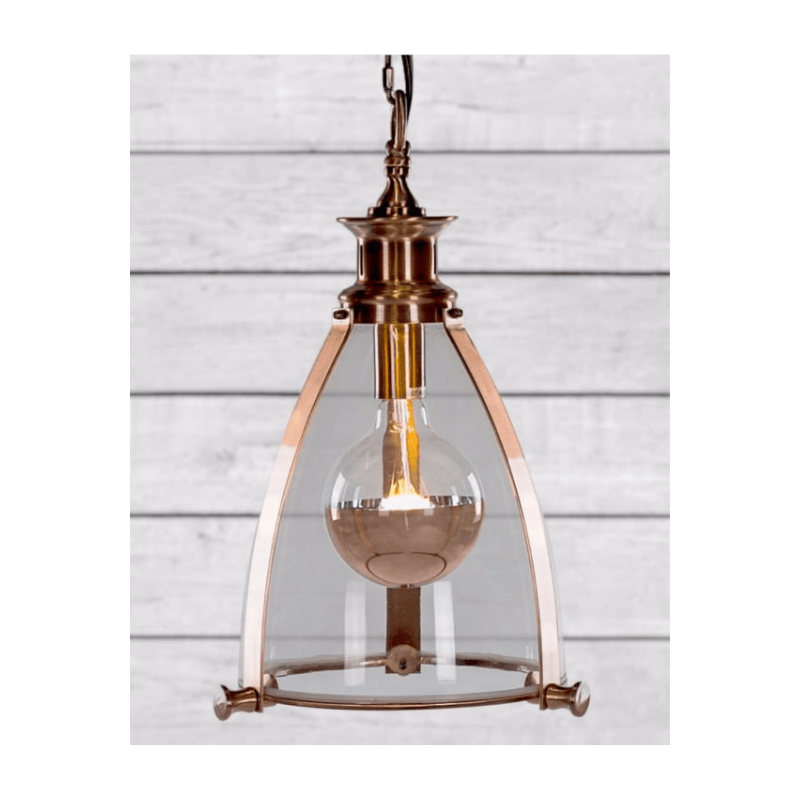 Ceiling Lights Copper and Glass Lantern Ceiling Light
