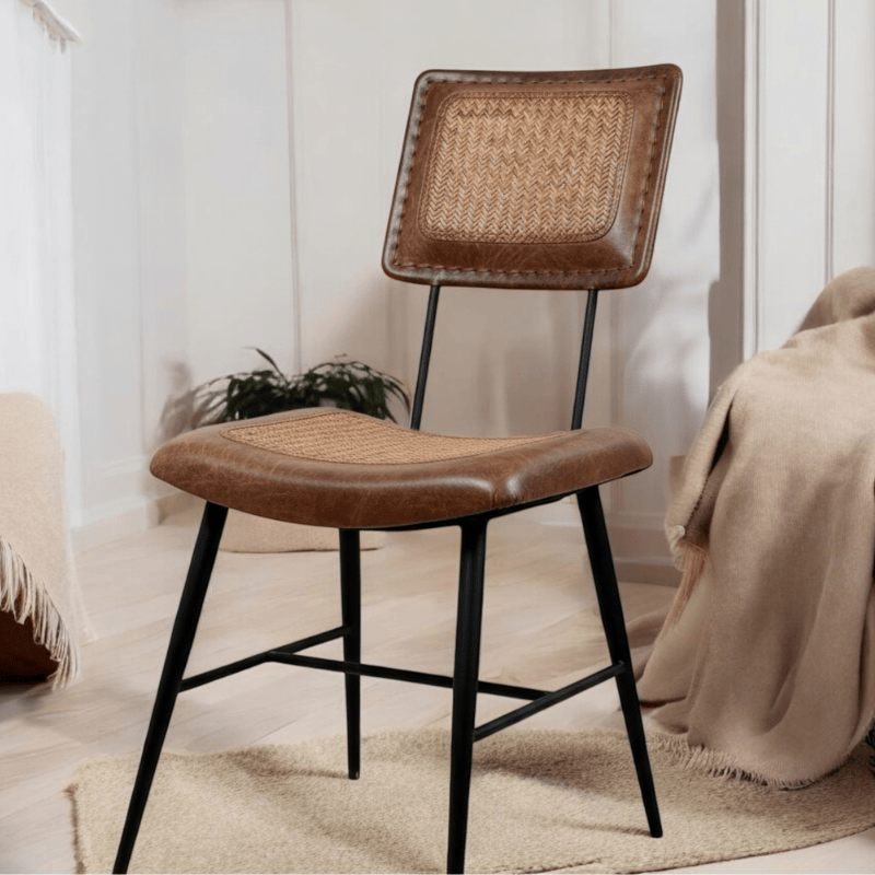 Chair 87Cm Brown Tan Leather Chair