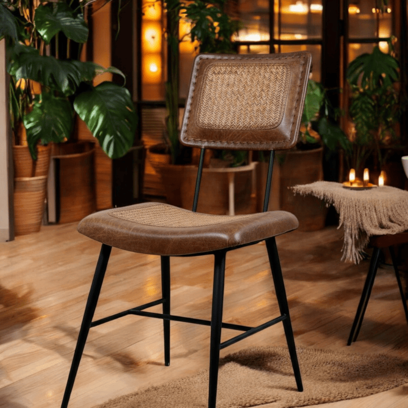 Chair 87Cm Brown Tan Leather Chair