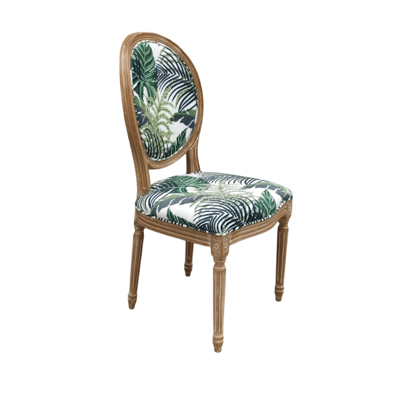 Chair 97Cm Palm Leaf Fabric Louis Chair