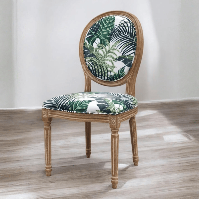 Chair 97Cm Palm Leaf Fabric Louis Chair