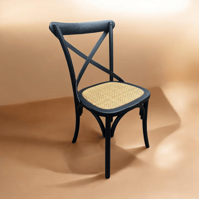 Chair Black French Cross Back Chair