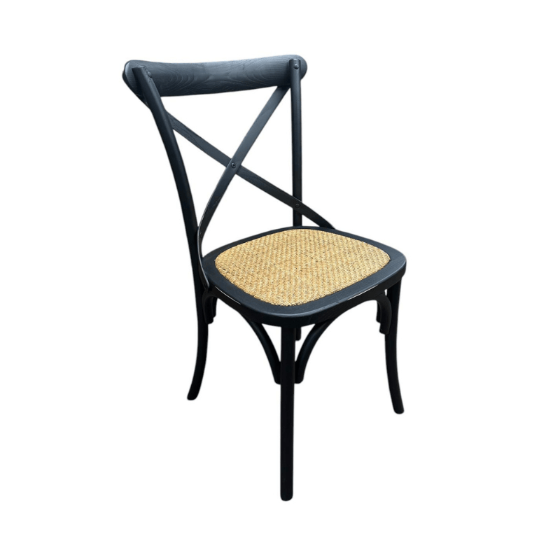 Chair Black French Cross Back Chair