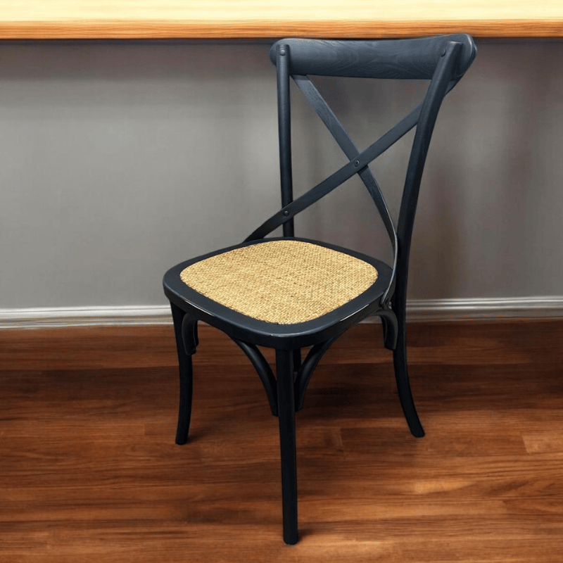Chair Black French Cross Back Chair