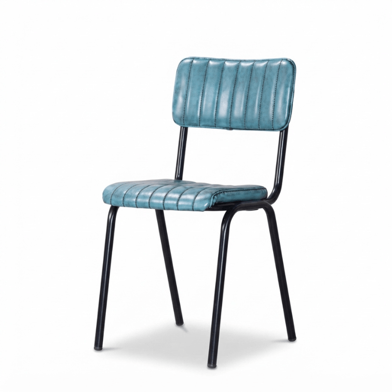 Chair Blue / Black Battersea Leather Dining Chair