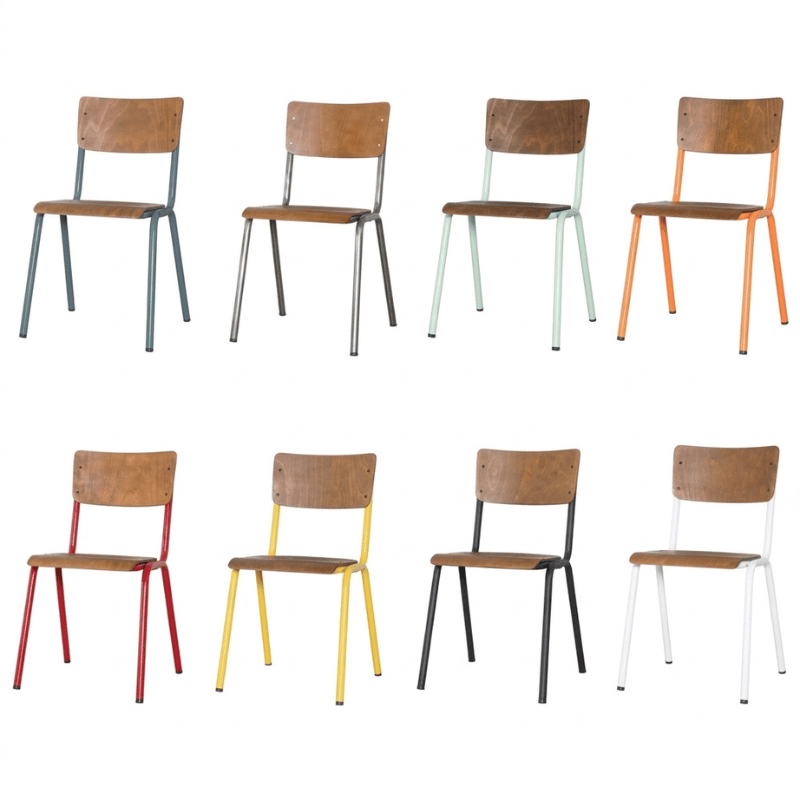 Chair Cairo Metal and Wood Stacking Chair
