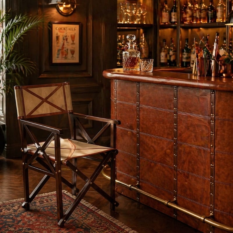 Chair Explorer Handcrafted Canvas Director Chair - Cognac