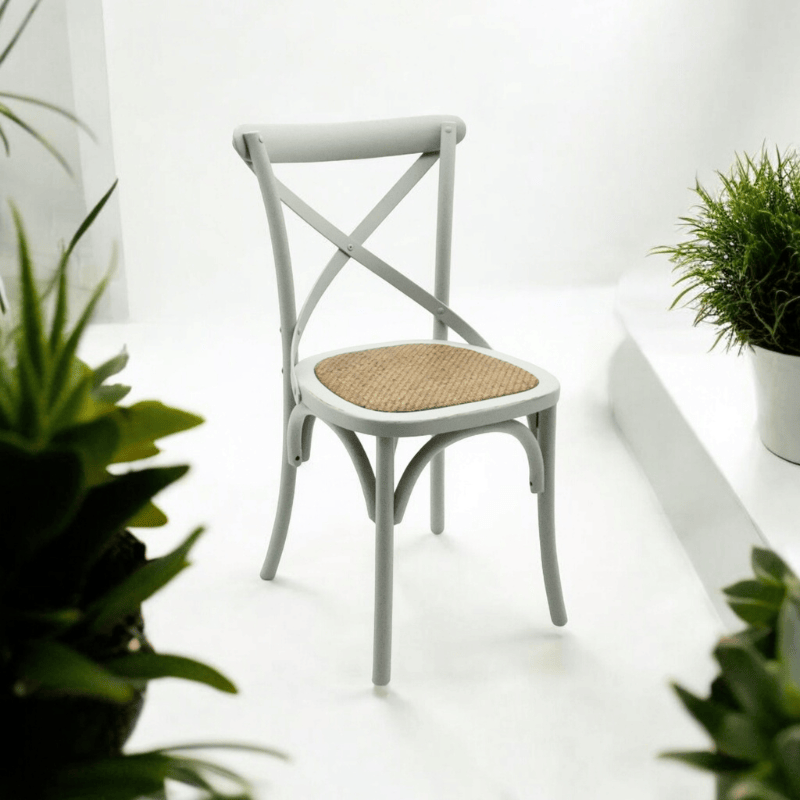 Chair Grey French Cross Back Chair