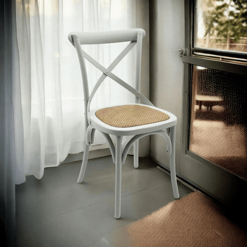 Chair Grey French Cross Back Chair