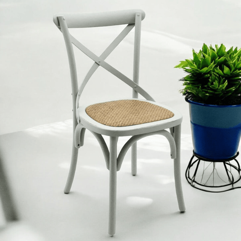 Chair Grey French Cross Back Chair