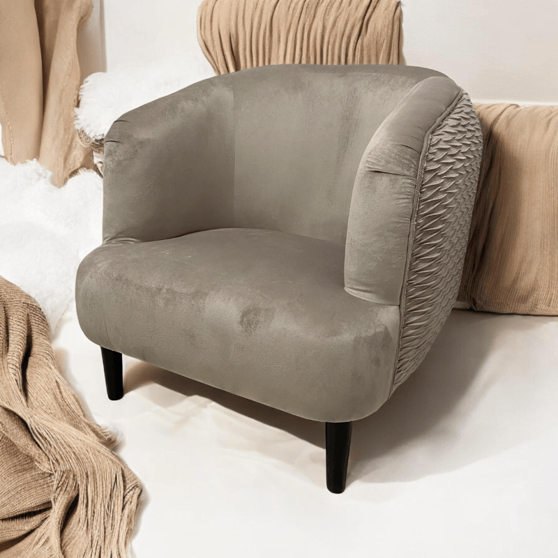 Chair Grey Velvet Arm Chair