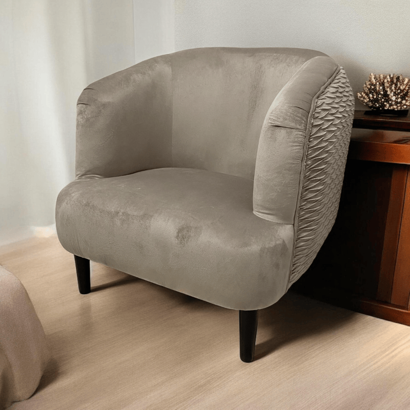 Chair Grey Velvet Arm Chair