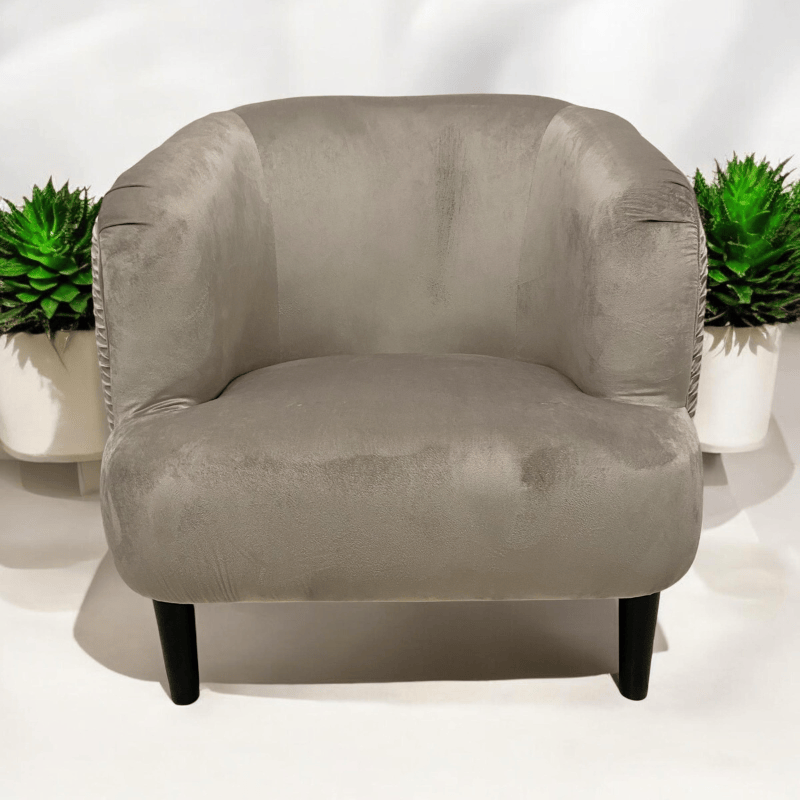 Chair Grey Velvet Arm Chair