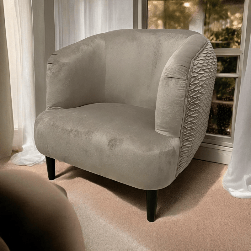 Chair Grey Velvet Arm Chair