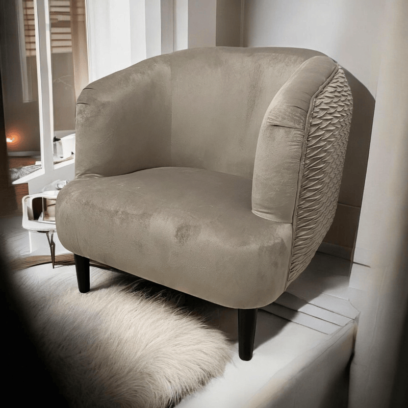 Chair Grey Velvet Arm Chair
