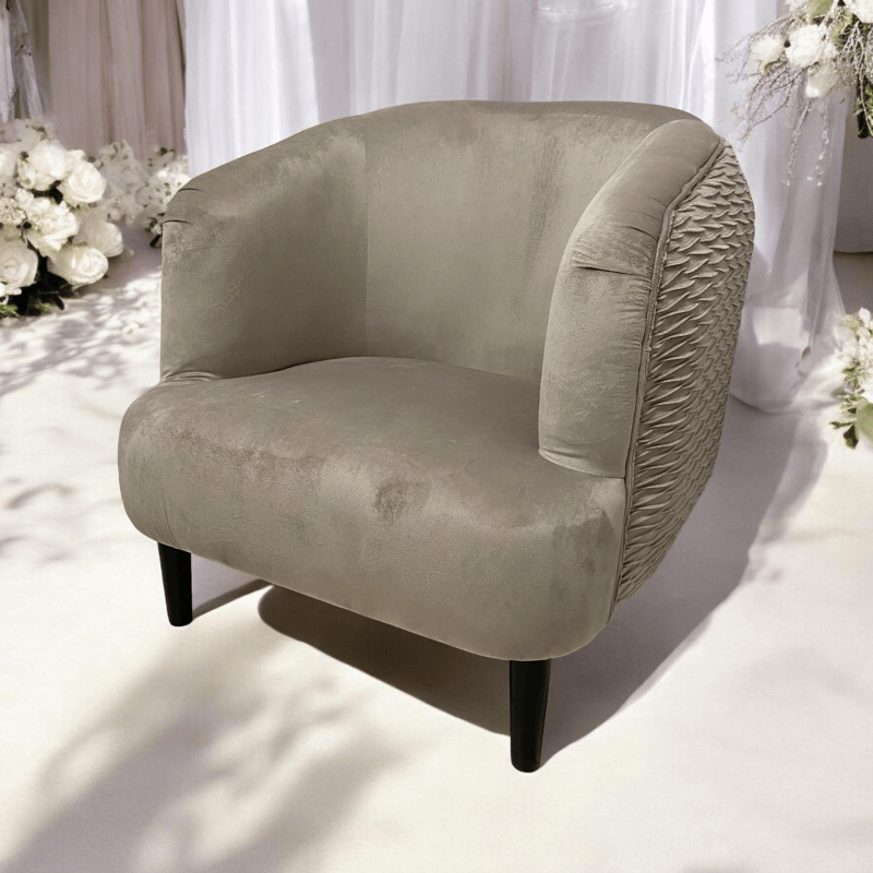 Chair Grey Velvet Arm Chair
