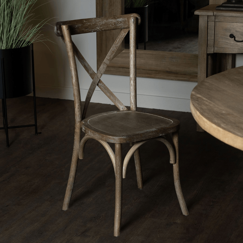 Chair Light Oak Cross Back Dining Chair