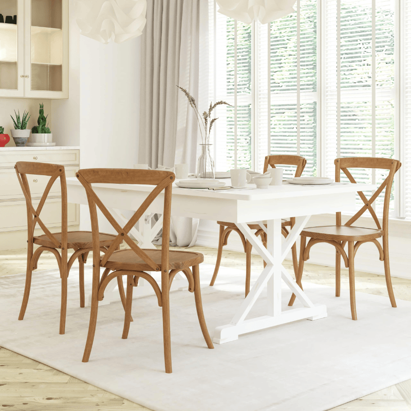 Chair Natural French Cross Back Chair