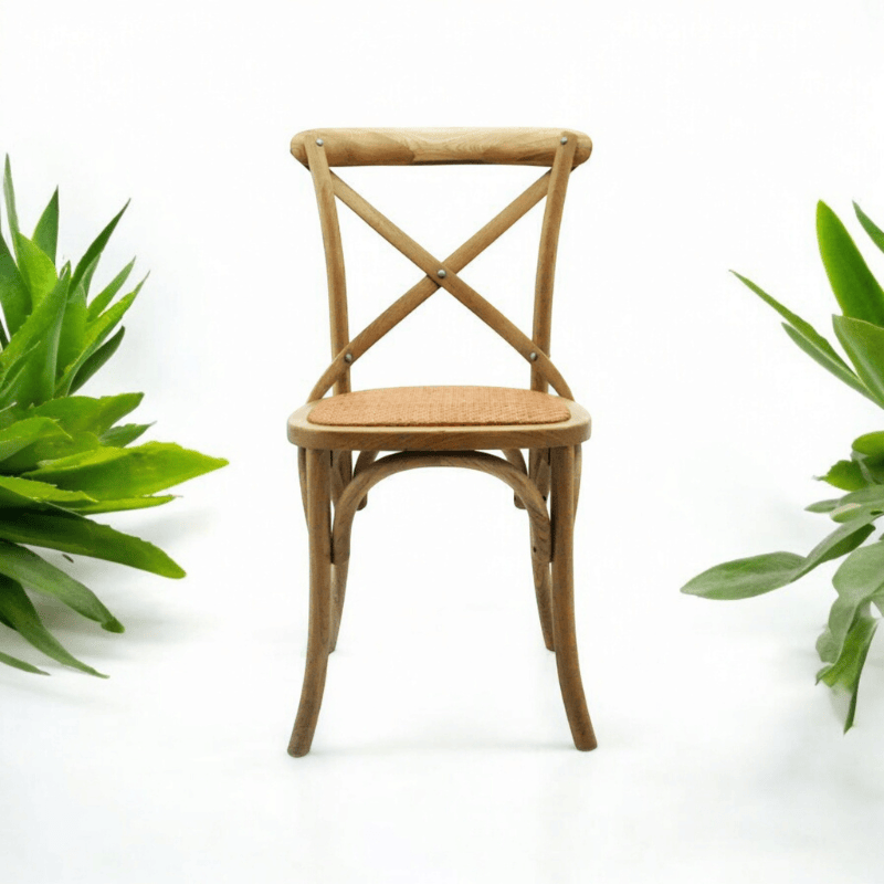 Chair Natural French Cross Back Chair