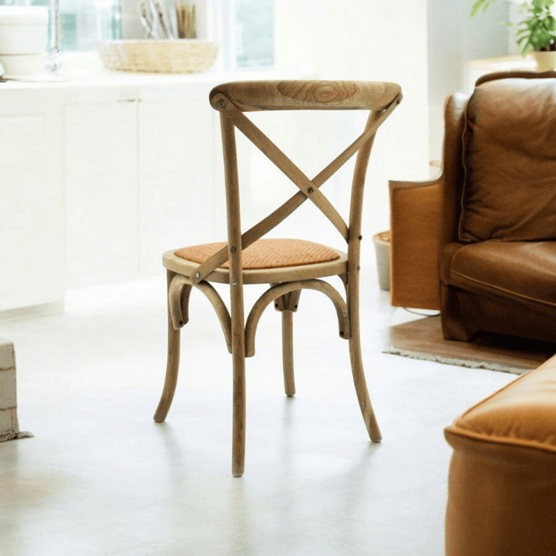 Chair Natural French Cross Back Chair