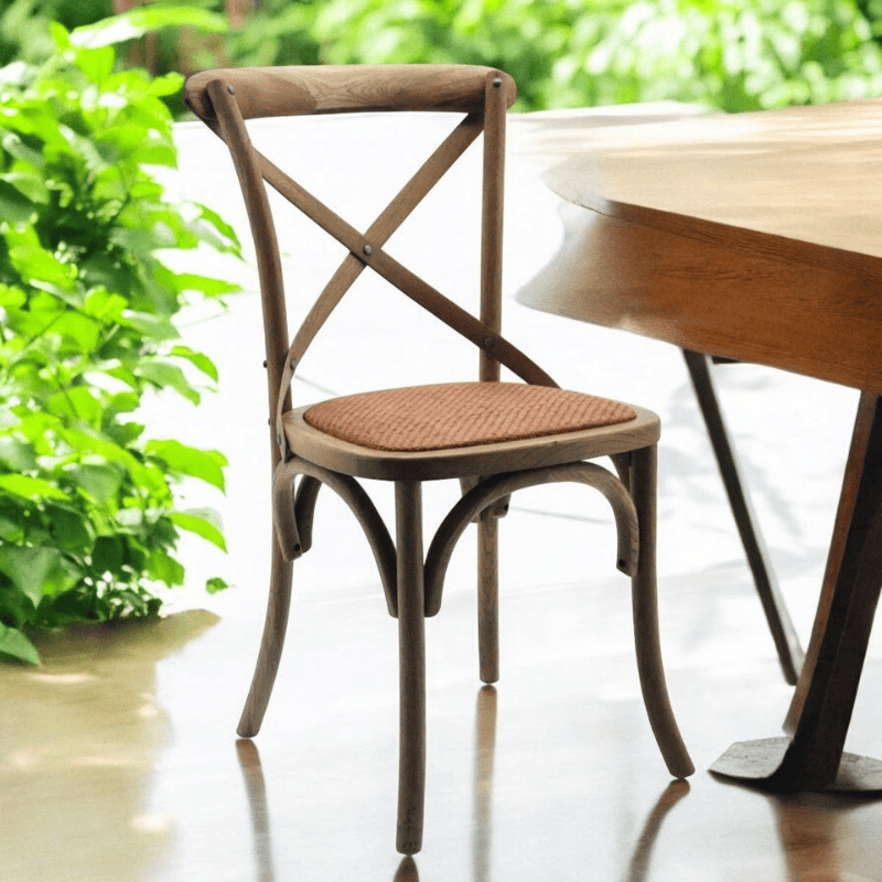 Chair Natural French Cross Back Chair