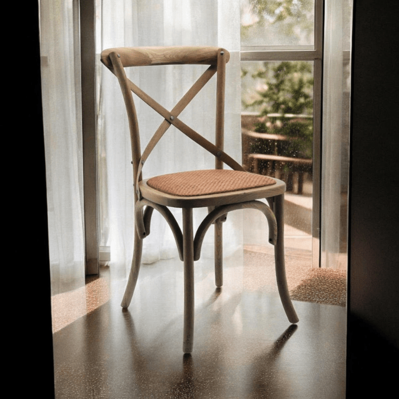 Chair Natural French Cross Back Chair