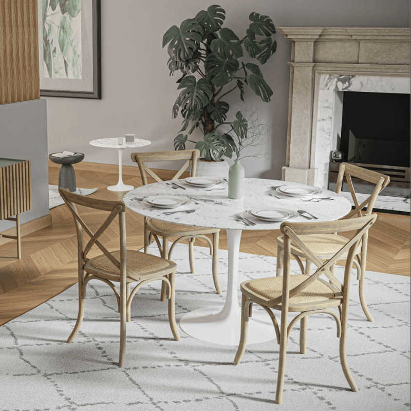 Chair Natural French Cross Back Chair