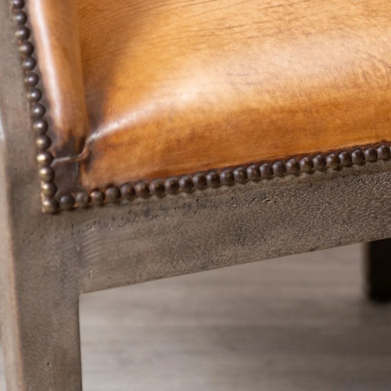 Chair Plaza Leather Wingback Chair - Tan